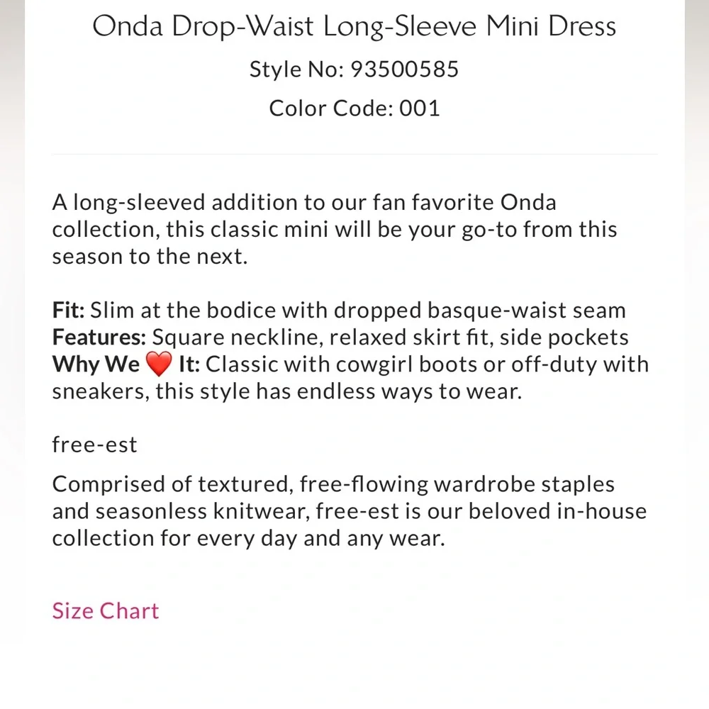 Free People Black Onda Drop Waist Long Sleeve mini Dress - Picture 4 of 6